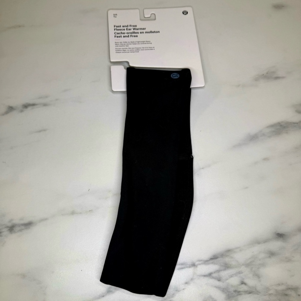 NWT Lululemon Fast and Free Fleece Ear Warmer in Black, O/S - Picture 2 of 3